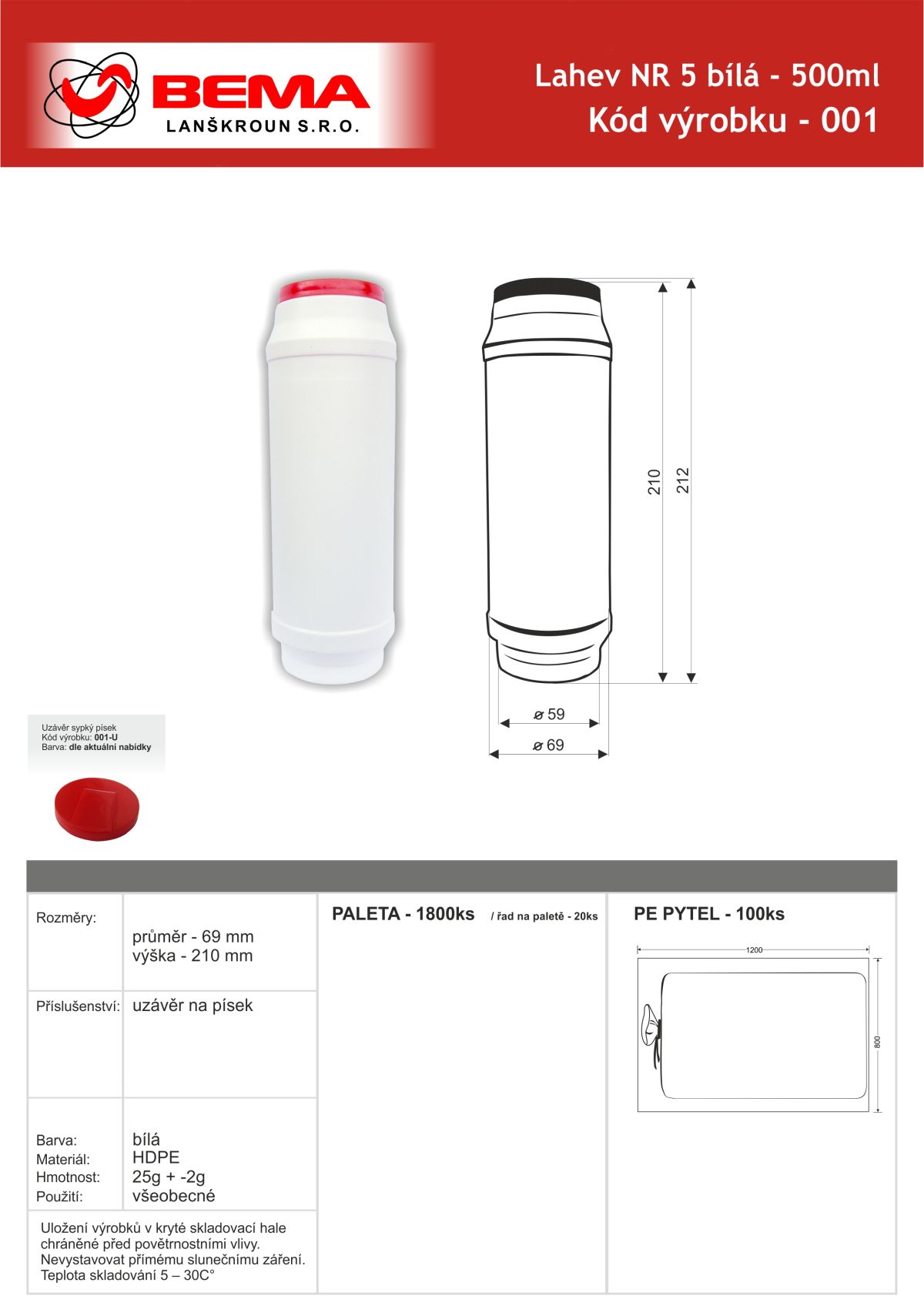 001 Lahev NR 5 pisek 500ml 22-7-2026